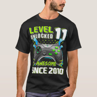 Camiseta Nivel 11 Juego de video 2010 Desbloqueado Impresio
