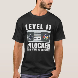 Camiseta Nivel 11 Jugador de 11 años de edad desbloqueado