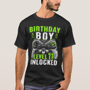 Camiseta Nivel 11 Niño De Cumpleaños Desbloqueado De 11 Año