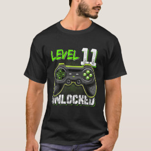 Camiseta Nivel 11 Niños De Cumpleaños Desbloqueados 11º Vid