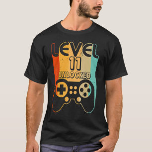 Camiseta Nivel 11 Video Gamer desbloqueado 11º cumpleaños