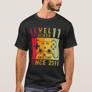 Camiseta Nivel 11 Video Gamer desbloqueado 11 años de edad