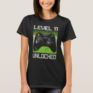 Camiseta Nivel 11 Video Gamer desbloqueado 11 años de edad