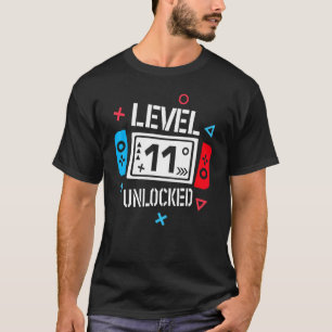 Camiseta Nivel 11 Video Gamer desbloqueado 11th Birthday Bo