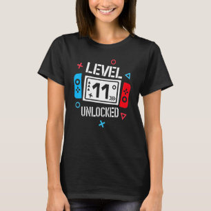 Camiseta Nivel 11 Video Gamer desbloqueado 11th Birthday Bo