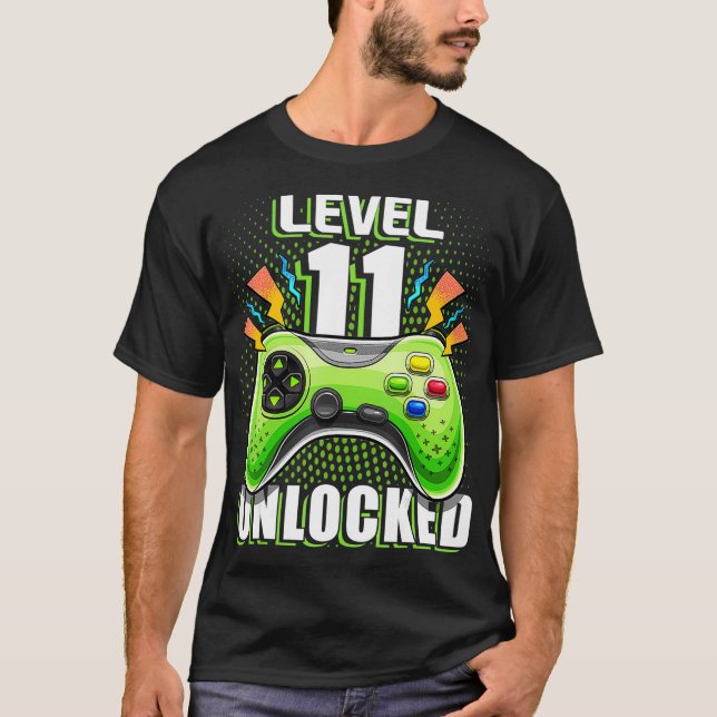 Camiseta Nivel 11 Videojuego desbloqueado 11º Jugador de Cu (Anverso)