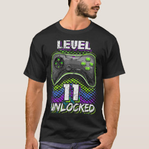 Camiseta Nivel 11 Videojuego desbloqueado 11º Jugador de Cu