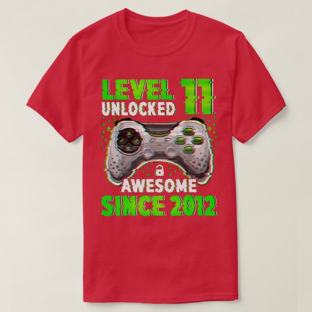 Camiseta Nivel 11 Videojuego desbloqueado Niño de 11 años 1 (Diseño del anverso)