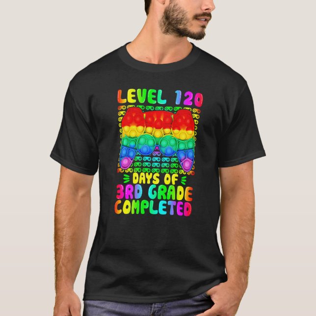 Camiseta Nivel 120 Días De Videojuego De 3er Grado Completa (Anverso)