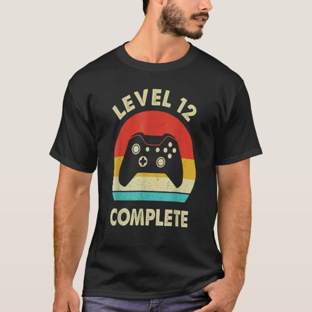 Camiseta Nivel 12.º Boda retro completo de 12 años (Anverso)