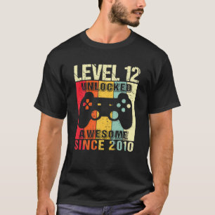 Camiseta Nivel 12 Desbloqueado 12º Jugador De Cumpleaños 