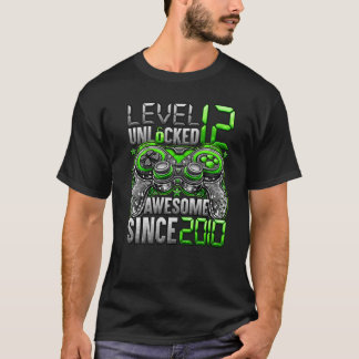 Camiseta Nivel 12 desbloqueado increíble desde 2010 12º cum