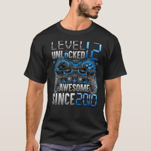 Camiseta Nivel 12 desbloqueado increíble desde 2010 12º cum