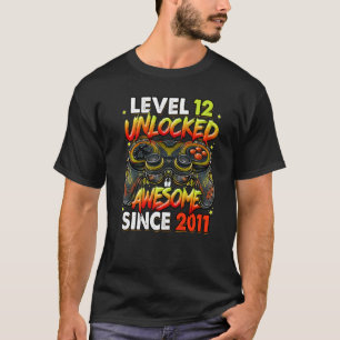 Camiseta Nivel 12 desbloqueado increíble desde 2011 12º cum