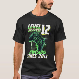 Camiseta Nivel 12 Desbloqueado Increíble Desde Cumpleaños 2