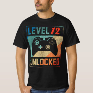 Camiseta Nivel 12 desbloqueado, Video Gamer 12, Feliz cumpl