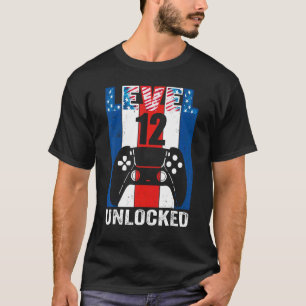 Camiseta Nivel 12 Desbloqueados 12º partido de cumpleaños 4