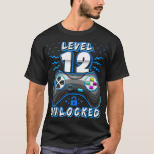 Camiseta Nivel 12 Juego de video desbloqueado 12º Jugador 