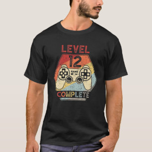 Camiseta Nivel 12 Jugador De Vídeo Completo 12º Cumpleaños 