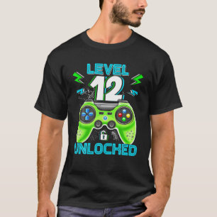 Camiseta Nivel 12 Niños De Cumpleaños Desbloqueados 12º Vid