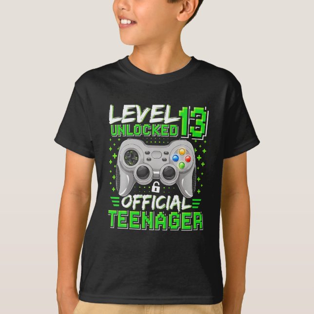 Camiseta Nivel 13 Adolescente oficial desbloqueado 13º cump (Anverso)