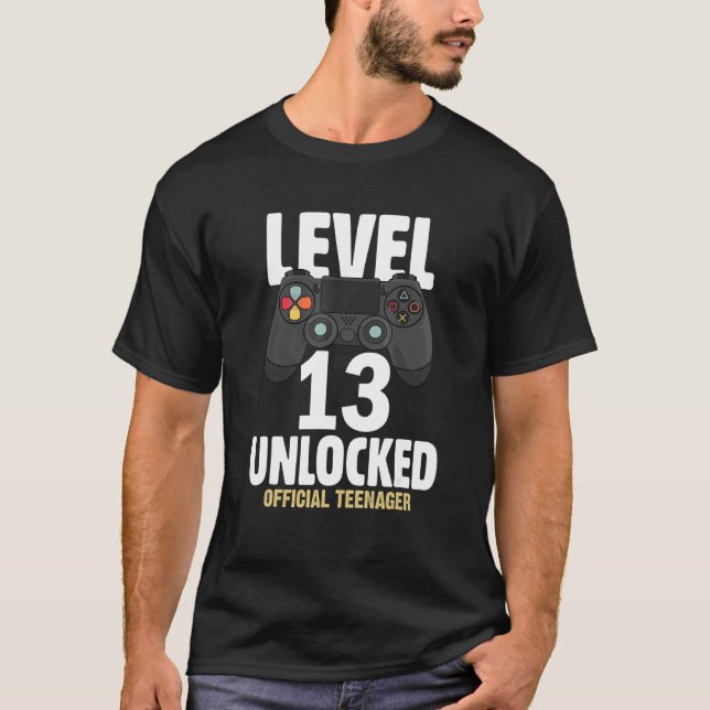 Camiseta Nivel 13 Adolescente oficial desbloqueado 13º cump (Anverso)