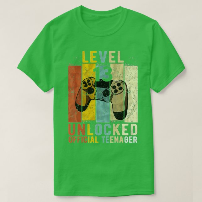 Camiseta Nivel 13 Desbloqueado 13º video regalo de cumpleañ (Diseño del anverso)
