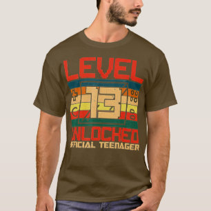 Camiseta Nivel 13 Desbloqueado 13º video regalo de cumpleañ
