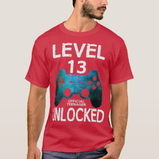 Camiseta Nivel 13 Desbloqueado 13º video regalo de cumpleañ