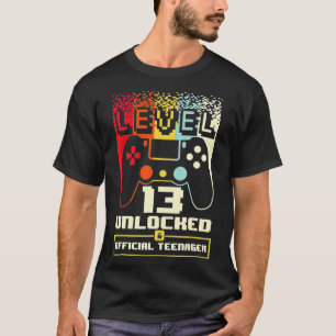 Camiseta Nivel 13 Desbloqueado 13º video regalo de cumpleañ
