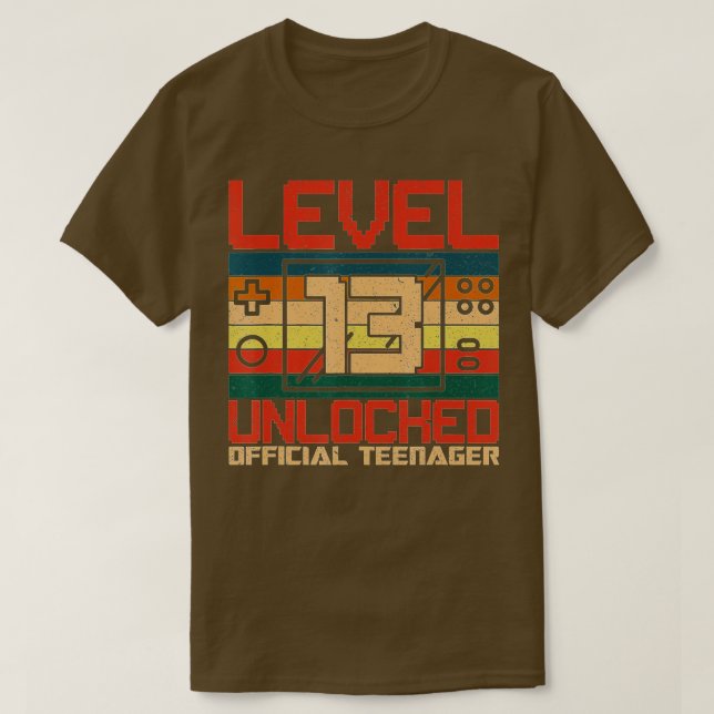 Camiseta Nivel 13 Desbloqueado 13º video regalo de cumpleañ (Diseño del anverso)