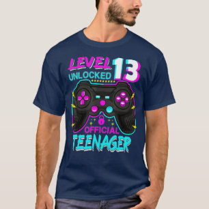 Camiseta Nivel 13 Desbloqueado 13º video regalo de cumpleañ