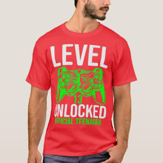 Camiseta Nivel 13 Desbloqueado 13º video regalo de cumpleañ