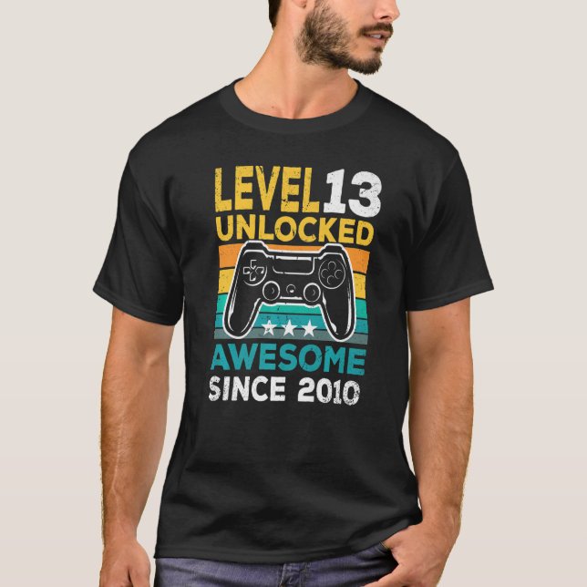 Camiseta Nivel 13 Desbloqueado desde el Bi de Videojuegos d (Anverso)