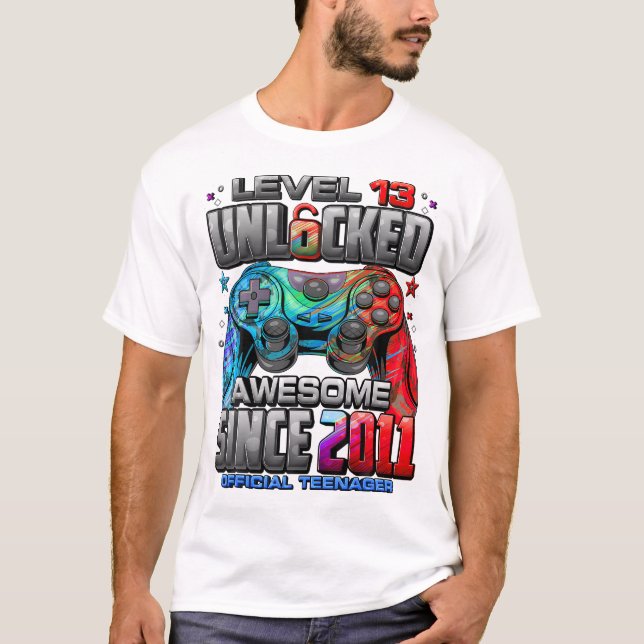 Camiseta Nivel 13 Desbloqueado Impresionante Desde 2011 13º (Anverso)
