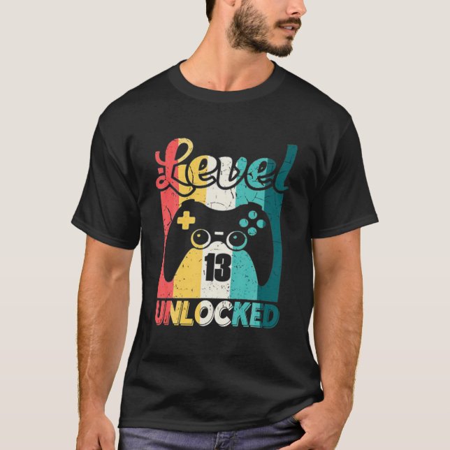 Camiseta Nivel 13 Desbloqueado T 13Th Video Gamer 2008 Boys (Anverso)