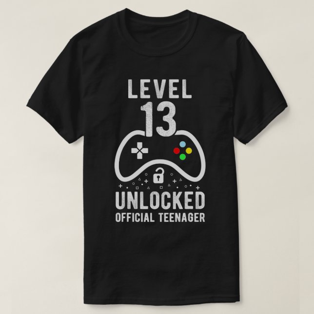 Camiseta Nivel 13 Desbloqueados 13º regalo de cumpleaños de (Diseño del anverso)