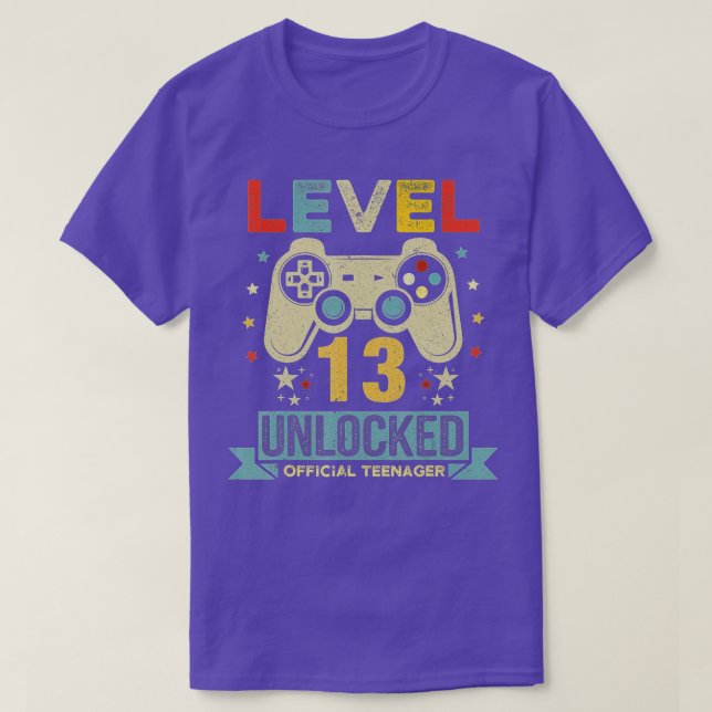 Camiseta Nivel 13 Desbloqueados 13º regalo de cumpleaños de (Diseño del anverso)