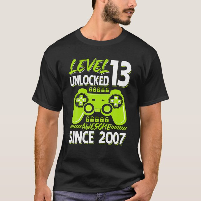 Camiseta Nivel 13 Desbloqueados Impresionante Juego de Vide (Anverso)