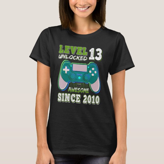 Camiseta Nivel 13 Desbloqueados Impresionante Juego de Vide (Anverso)