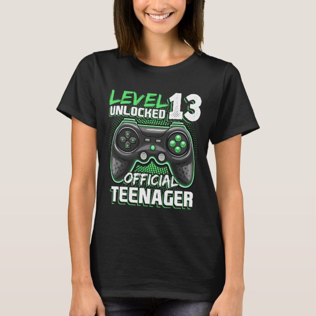 Camiseta Nivel 13 Juego de video oficial de adolescentes si (Anverso)