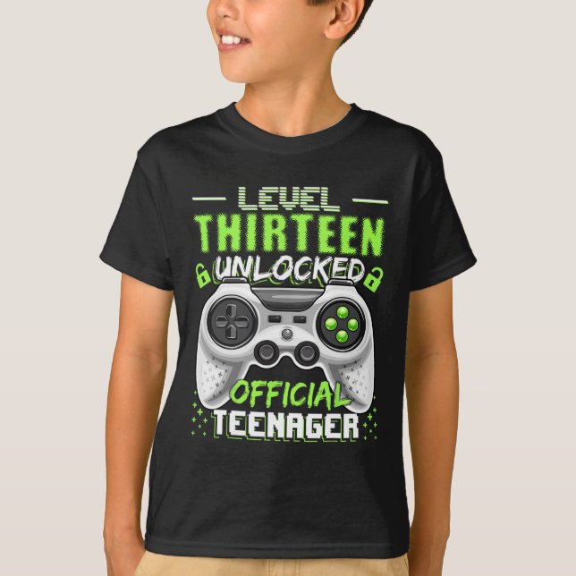 Camiseta Nivel 13 Juego de video oficial de adolescentes si (Anverso)