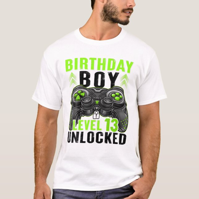 Camiseta Nivel 13 Niño De Cumpleaños Desbloqueado De 13 Año (Anverso)