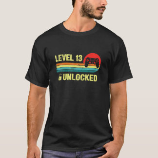Camiseta Nivel 13 Retro de videojuegos desbloqueados 13 año