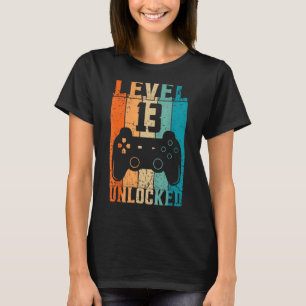 Camiseta Nivel 13 Video Gamer desbloqueado 13 cumpleaños