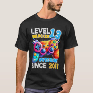 Camiseta Nivel 13 Videojuego desbloqueado 13 cumpleaños