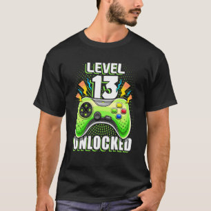Camiseta Nivel 13 Videojuego retro desbloqueado 13º cumplea