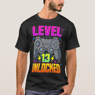 Camiseta Nivel 13 Videojuegos desbloqueados Niños 13 cumple