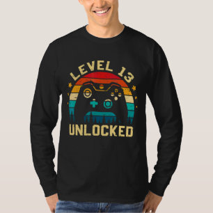 Camiseta Nivel 13 Vintage de juegos desbloqueado 13th Birth