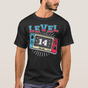 Camiseta Nivel 14 Adolescente de cumpleaños 14 años de edad